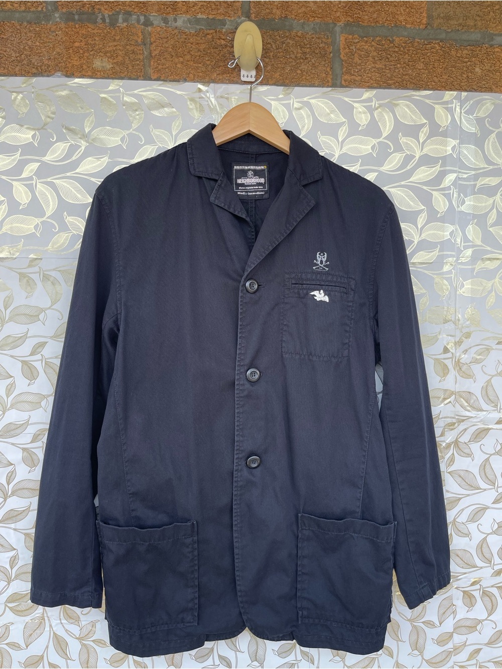 NEIGHBORHOOD Japan Vintage Black Cotton Workwear Jacket Blazer Size Medium